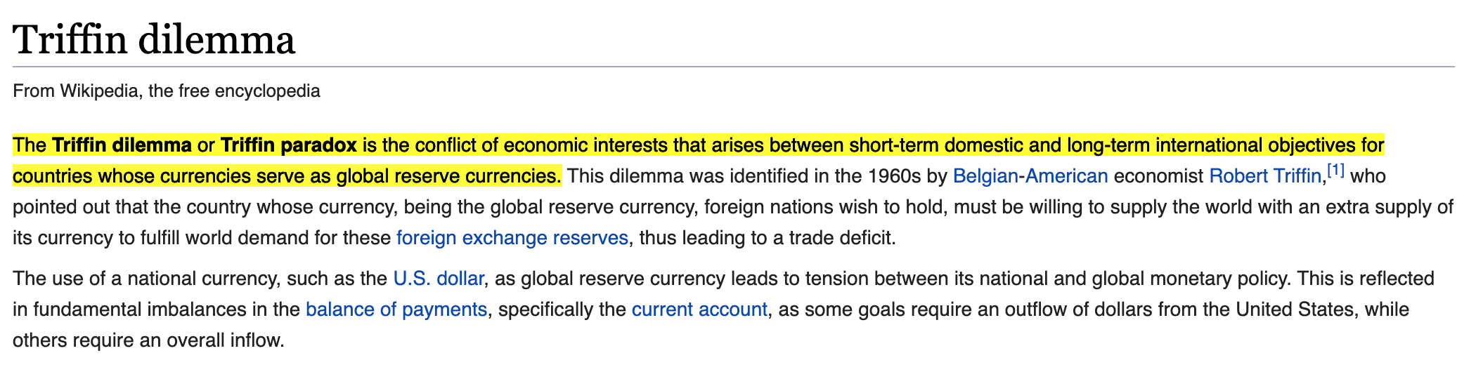 triffin dilemma